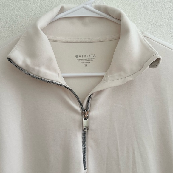 Athleta Seasoft Quarter Zip Pullover in Magnolia White size XS - Picture 4 of 9